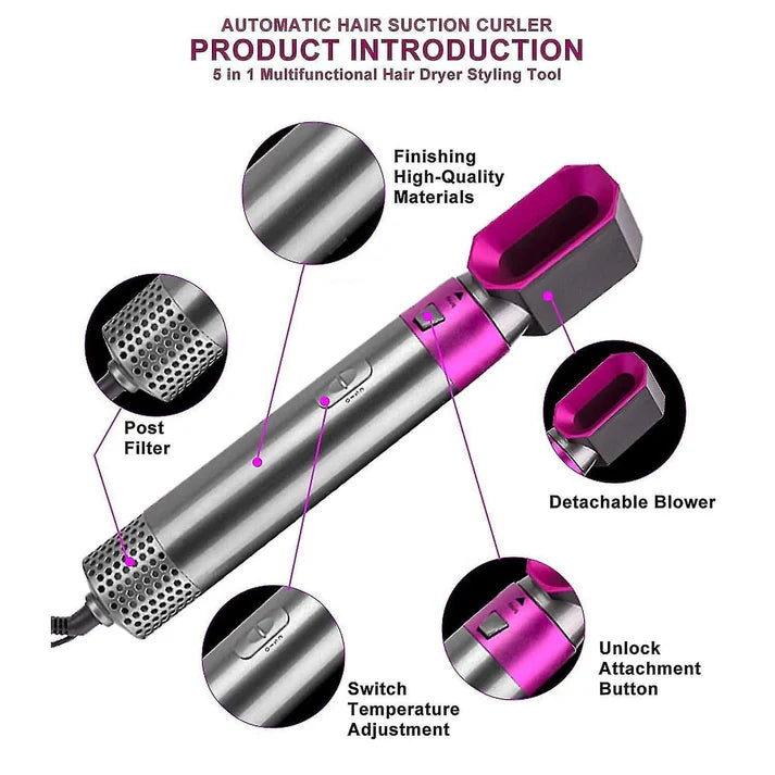 WavyPro 5-in-1 Hair Styling Tool with Auto Curler