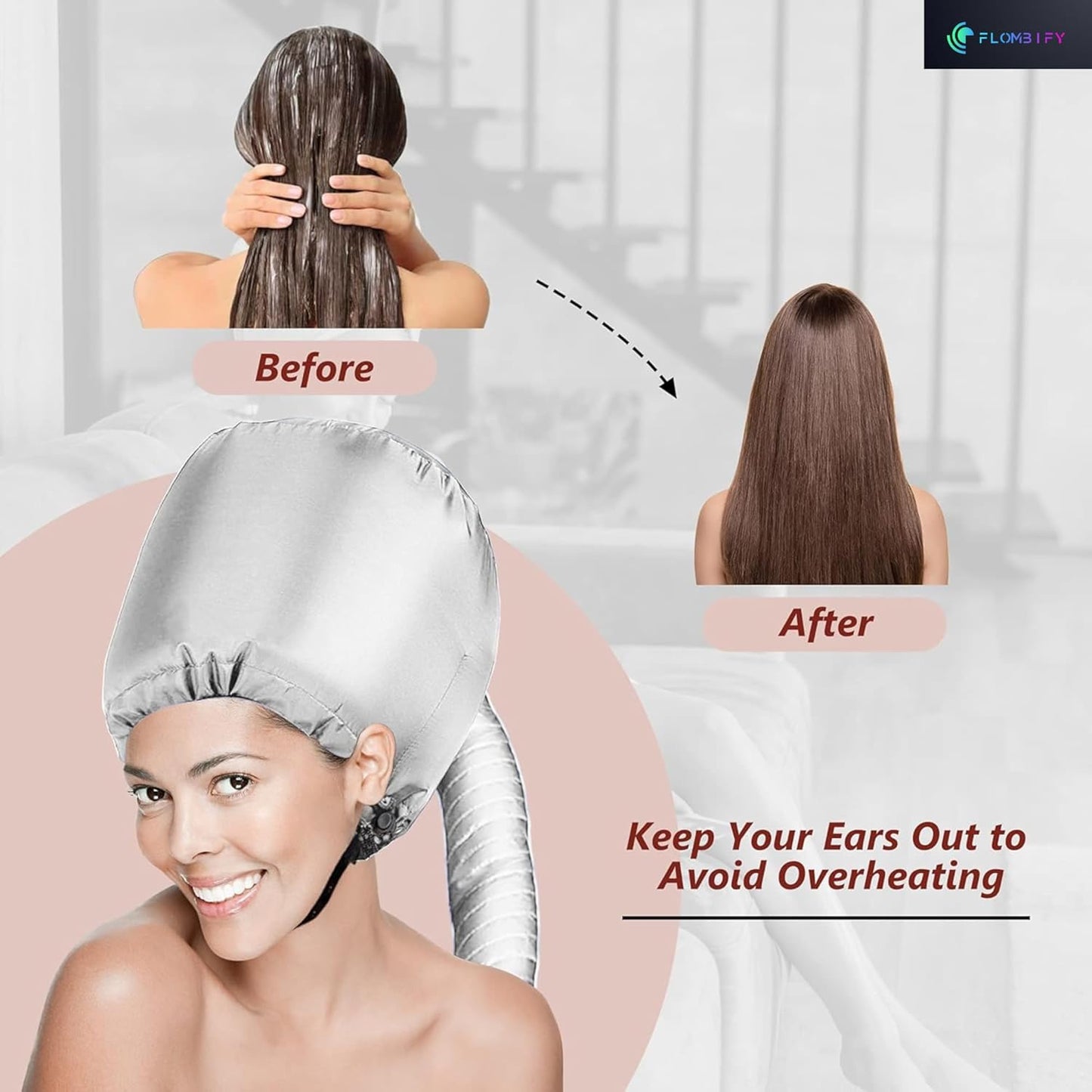 Hair Dryer Hooded Diffuser Cap for Curly, Speeds Up Drying