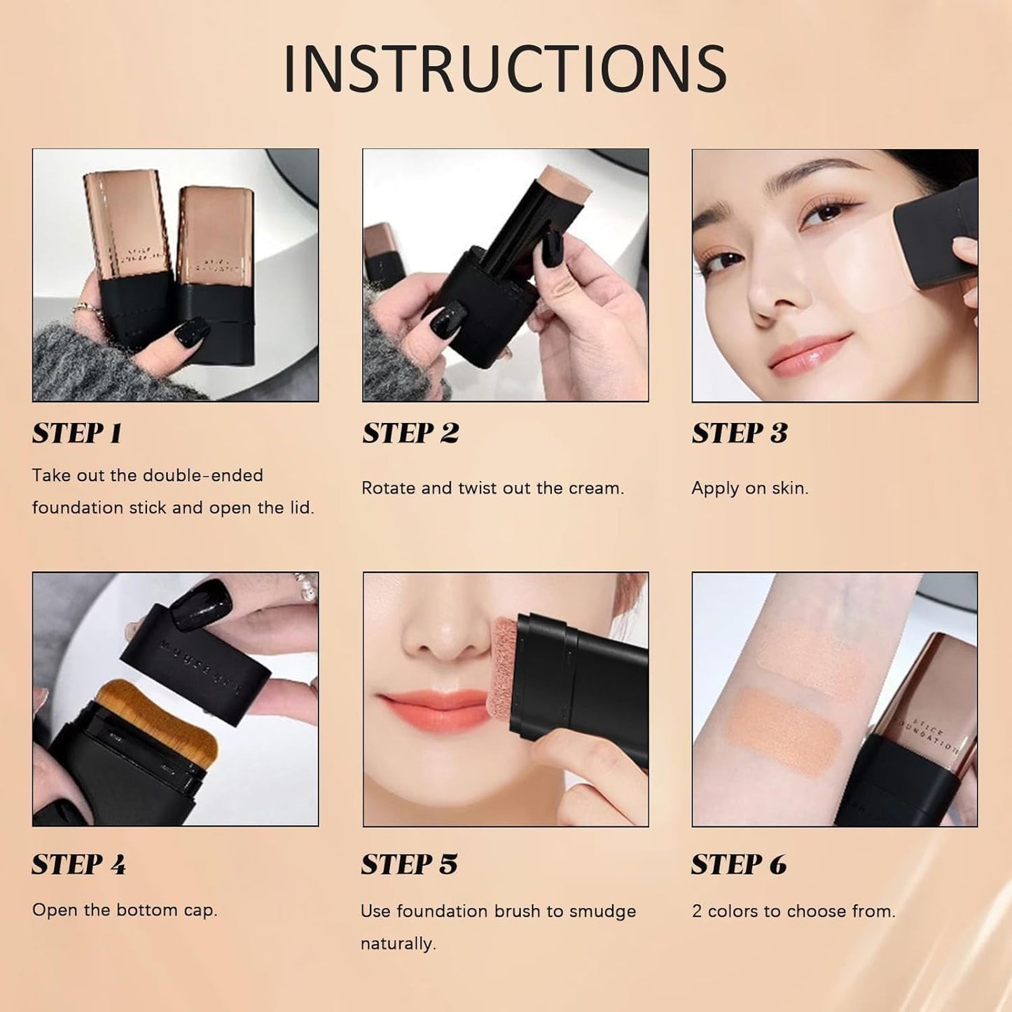 Double Head Foundation Make Up Stick All Skin Types