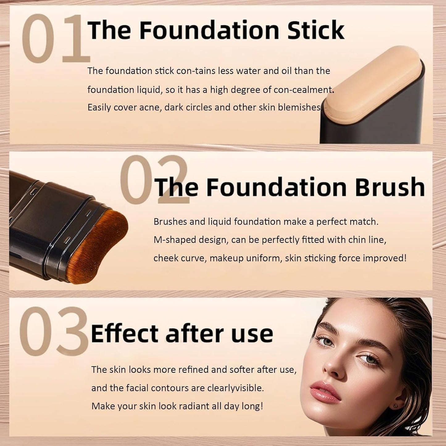Double Head Foundation Make Up Stick All Skin Types