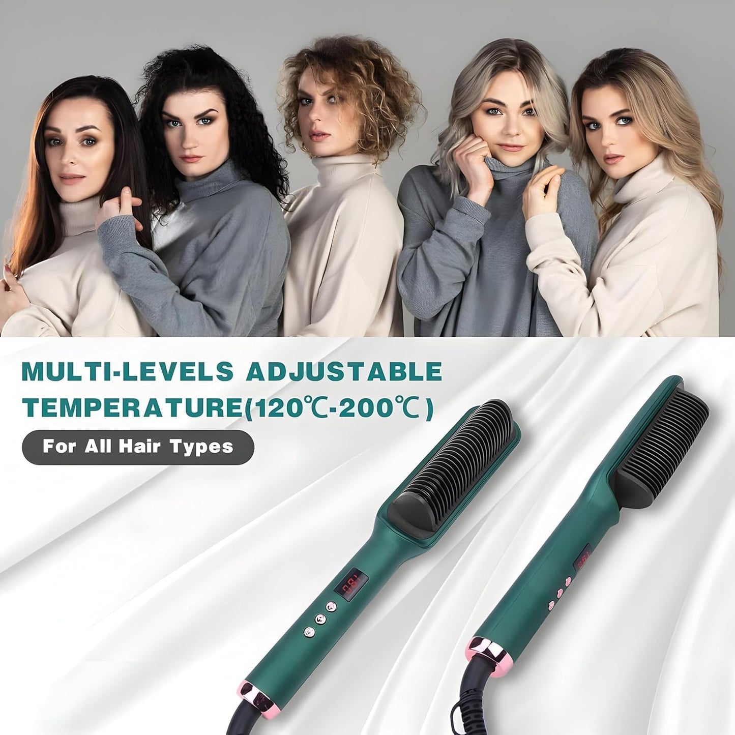 Professional Electric Hair Straightener Comb Brush
