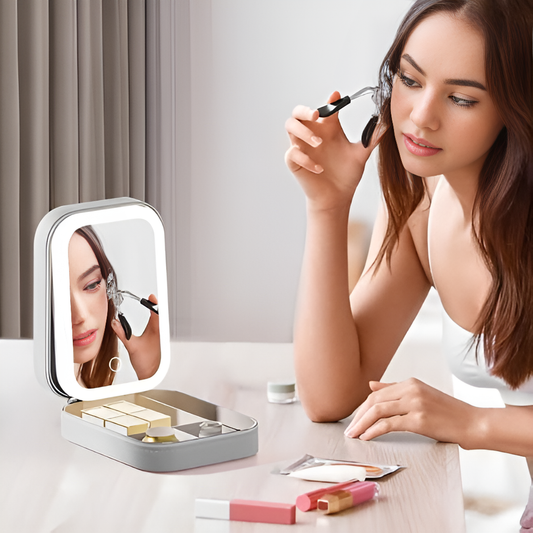 Wavycart™ Compact Makeup Vanity Box with LED Mirror